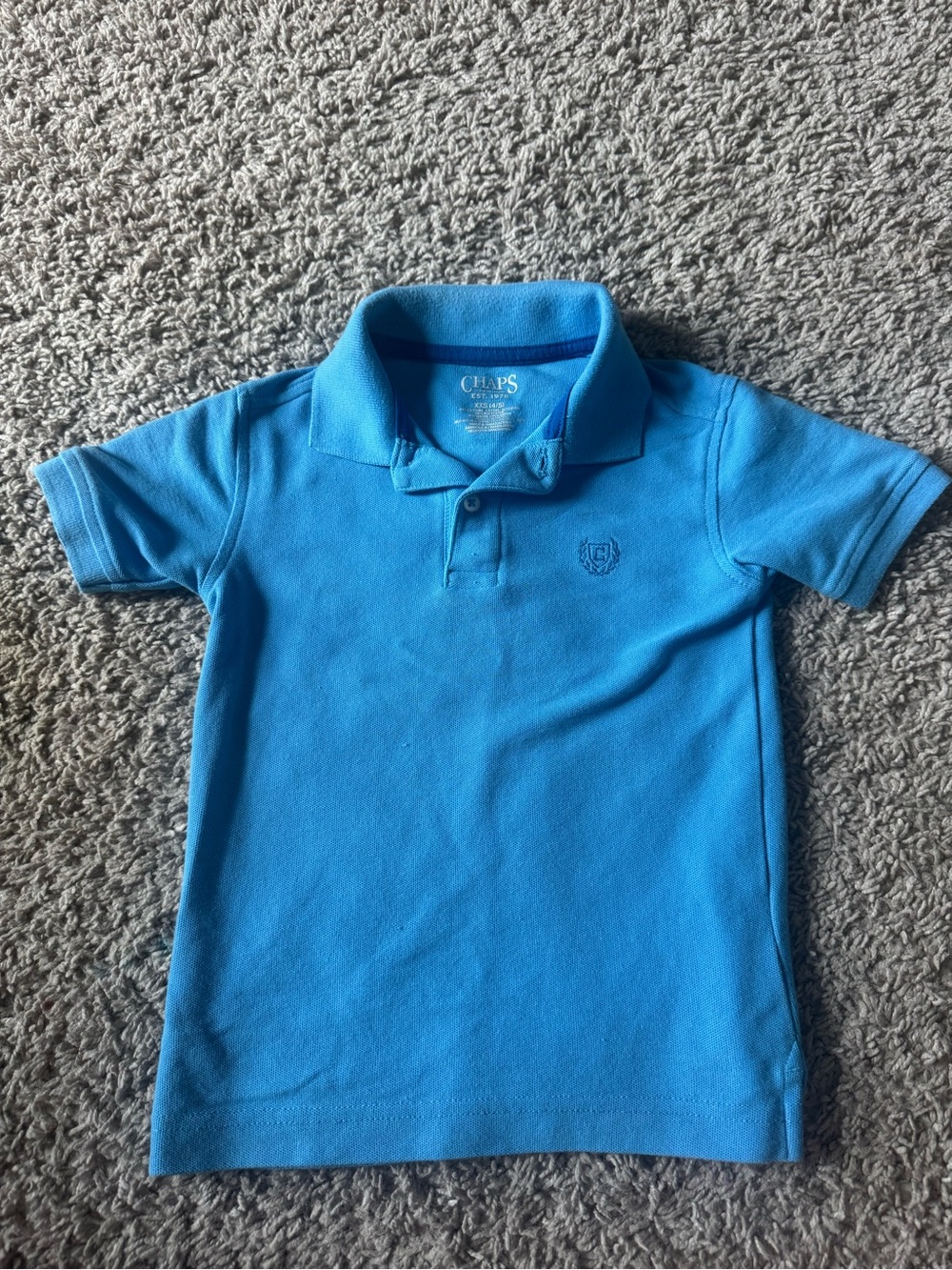 Chaps Boys Blue Short-Sleeve Polo